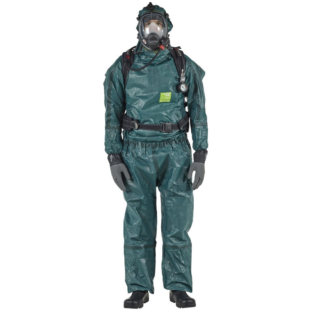 Disposable Coveralls: Size 5X-Large, 0.2569 oz, Multi-Layer Non-Woven Barrier Laminate Fabric, Zipper Closure