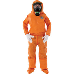 Disposable Coveralls: Size 4X-Large, 0.3292 oz, Multi-Layer Non-Woven Barrier Laminate Fabric, Zipper Closure