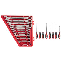 Combination Wrench Set: 23 Pc, Inch