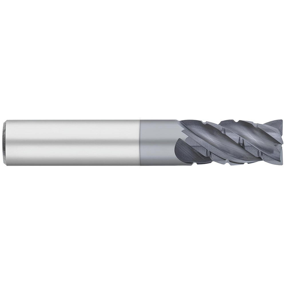 Corner Radius End Mill: 1" Dia, 2" LOC, 0.0900" Radius, 4 Flute, Solid Carbide