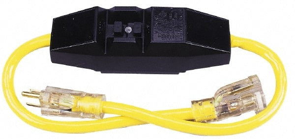 Floor GFCI Cord Set: 2' Cord, 15A, 125V