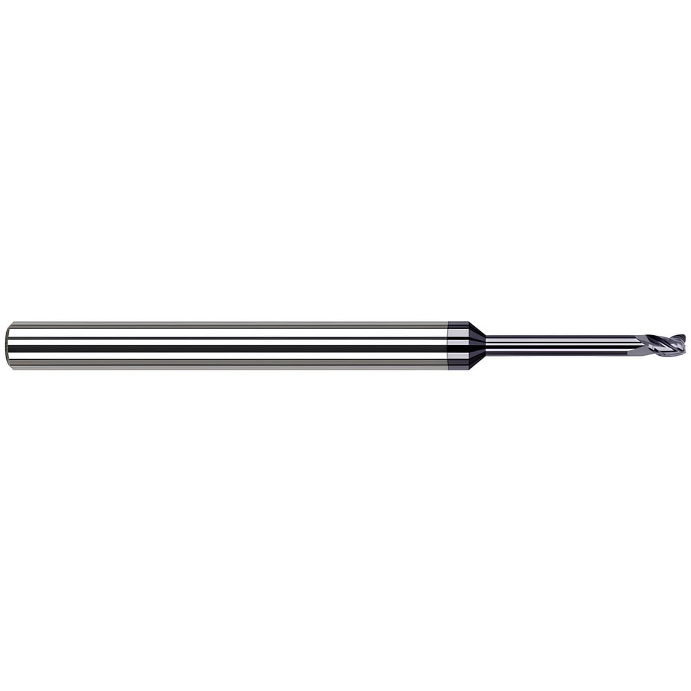 Corner Radius End Mill: 0.0150" Dia, 0.625" LOC, 0.0030" Radius, 3 Flute, Solid Carbide