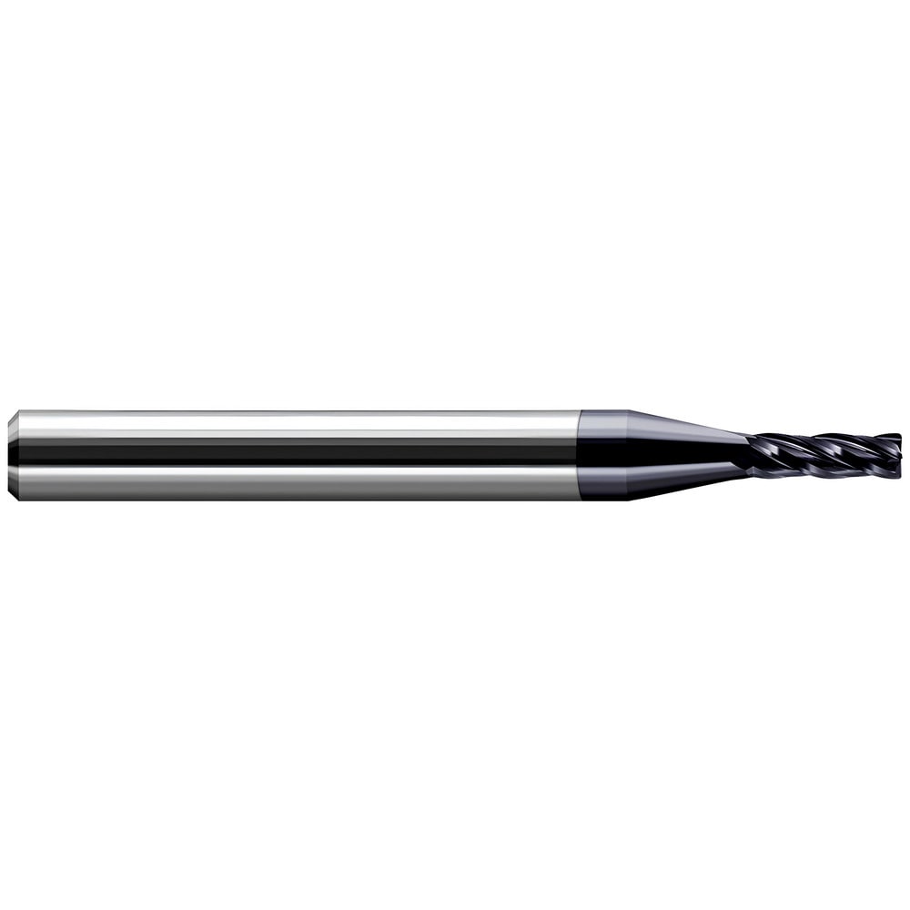 Corner Radius End Mill: 0.2 mm Dia, 0.60 mm LOC, 0.0020" Radius, 4 Flute, Solid Carbide