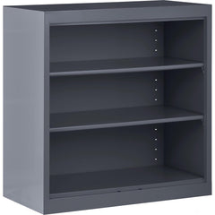 Bookcases; Overall Height: 36 in; Overall Width: 36; Overall Depth: 18; Material: Steel; Color: Charcoal; Shelf Weight Capacity: 200; Mobility: No; Modular: No