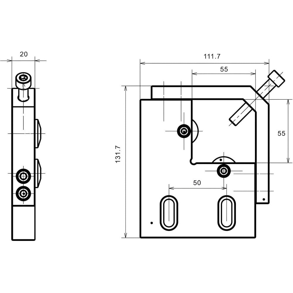 WEDM Vises; Compatible Workpiece Shape: Round, Cylindrical; Maximum Clamping Width (mm): 100.00; Maximum Workpiece Weight (kg): 1.80; Tightening Torque (Nm): 5.00; Material: Stainless Steel; Series: RHS