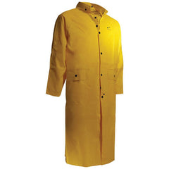 Rain Coat:  Size Small,  ASTM D6413,  Yellow,  PVC & Nylon