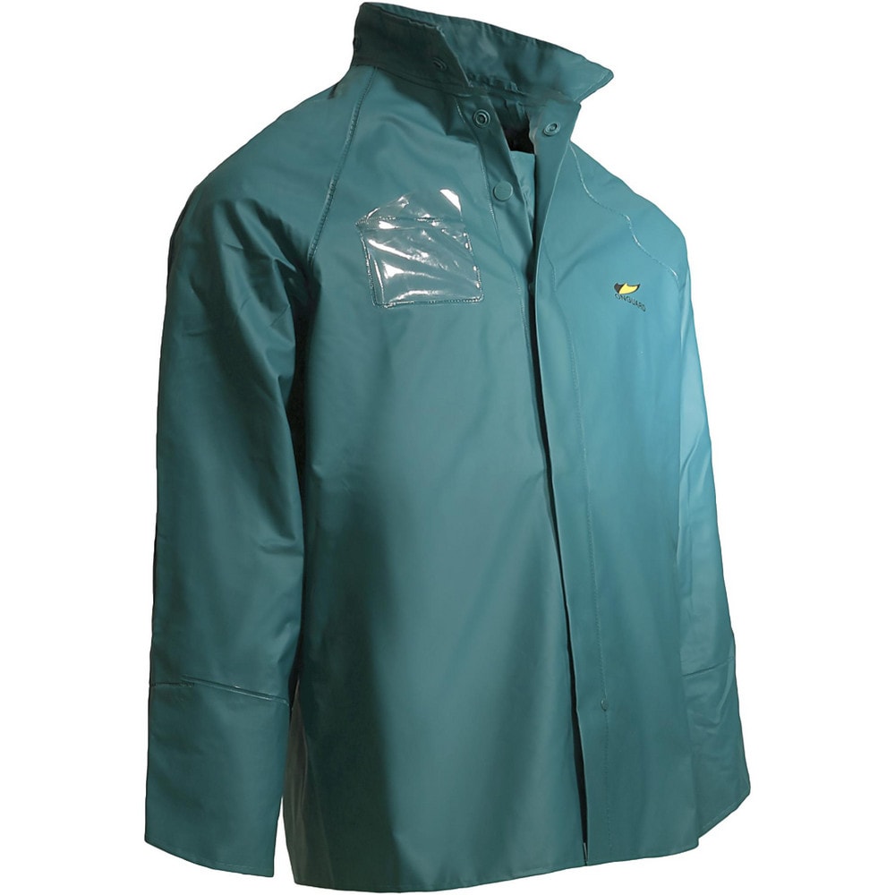 Rain Jacket:  Size 2X-Large,  ASTM D6413,  Green,  PVC