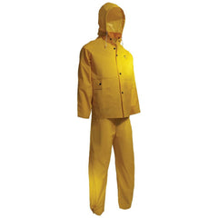 Rain Suit with Pants: Size 2X-Large, Non-Hazardous Protection, Yellow, PVC on Polyester