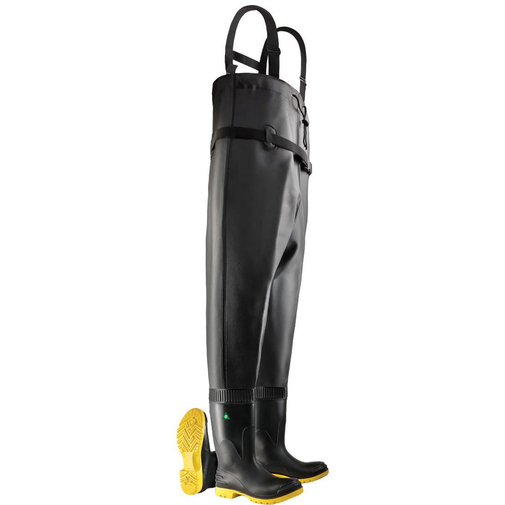 Hip & Chest Wader:  Wader,  Black,  PVC,  Size 6