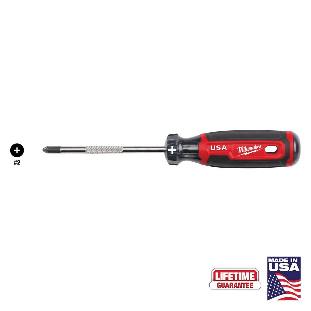 Phillips Screwdrivers; Overall Length (Decimal Inch): 8.3000; Handle Type: Cushion Grip; Phillips Point Size: #2; Handle Color: Red