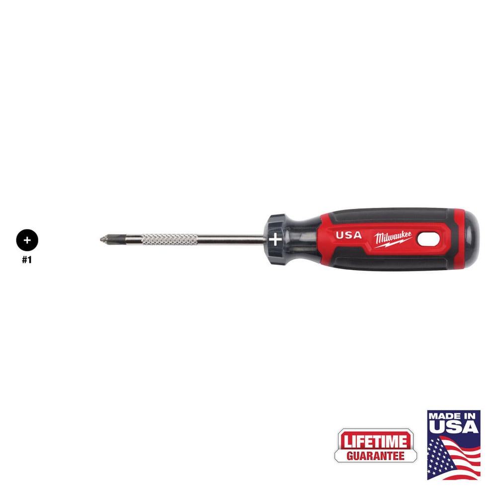 Phillips Screwdrivers; Overall Length (Decimal Inch): 6.7000; Handle Type: Cushion Grip; Phillips Point Size: #1; Handle Color: Red