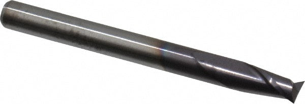 Square End Mill: 3/16" Dia, 3/8" LOC, 2 Flute, Solid Carbide