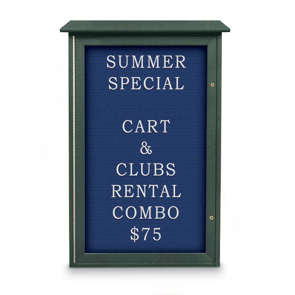 Enclosed Letter Board: 42" Wide, 26" High, Laminate, Blue