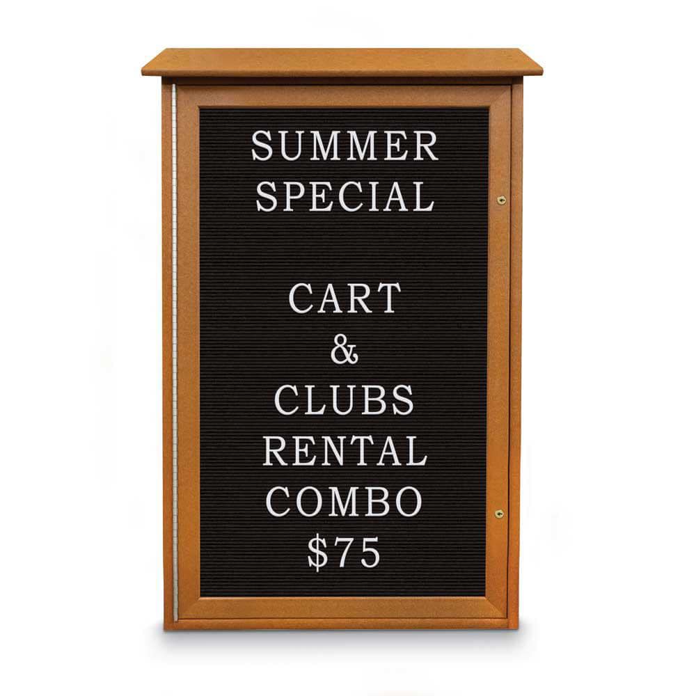 Enclosed Letter Board: 42" Wide, 26" High, Laminate, Black