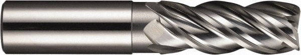 Corner Radius End Mill: 1/2" Dia, 1-1/4" LOC, 0.0900" Radius, 4 Flute, Solid Carbide