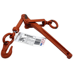 Loadbinders; Loadbinder Type: Lever; Maximum Chain Size: 0.25 in; Minimum Chain Size: 0.1875 in; Work Load Limit: 2000 lb; Material: Steel; Take Up Length: 5.13 in; Fitting Type: Hook