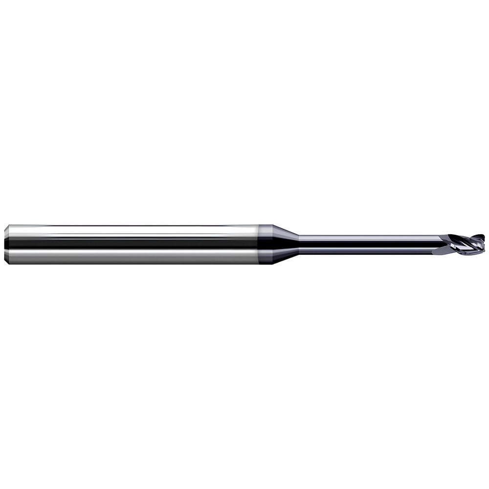 Corner Radius End Mill: 0.0620" Dia, 3/32" LOC, 0.0100" Radius, 3 Flute, Solid Carbide