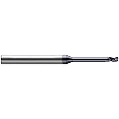 Corner Radius End Mill: 1/8" Dia, 3/16" LOC, 0.0150" Radius, 3 Flute, Solid Carbide