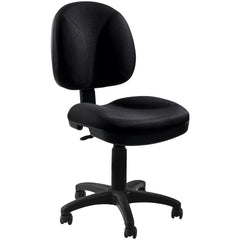 Task Chair: Fabric, 19 to 23" Seat Height, Black, Adjustable Height