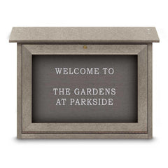 Enclosed Letter Board: 24" Wide, 18" High, Fabric, Gray