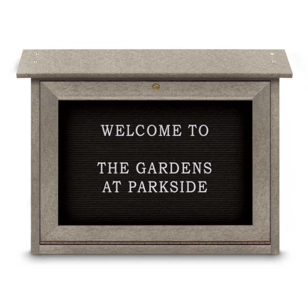 Enclosed Letter Board: 24" Wide, 18" High, Laminate, Black