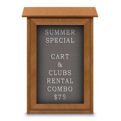 Enclosed Letter Board: 18" Wide, 29" High, Fabric, Gray