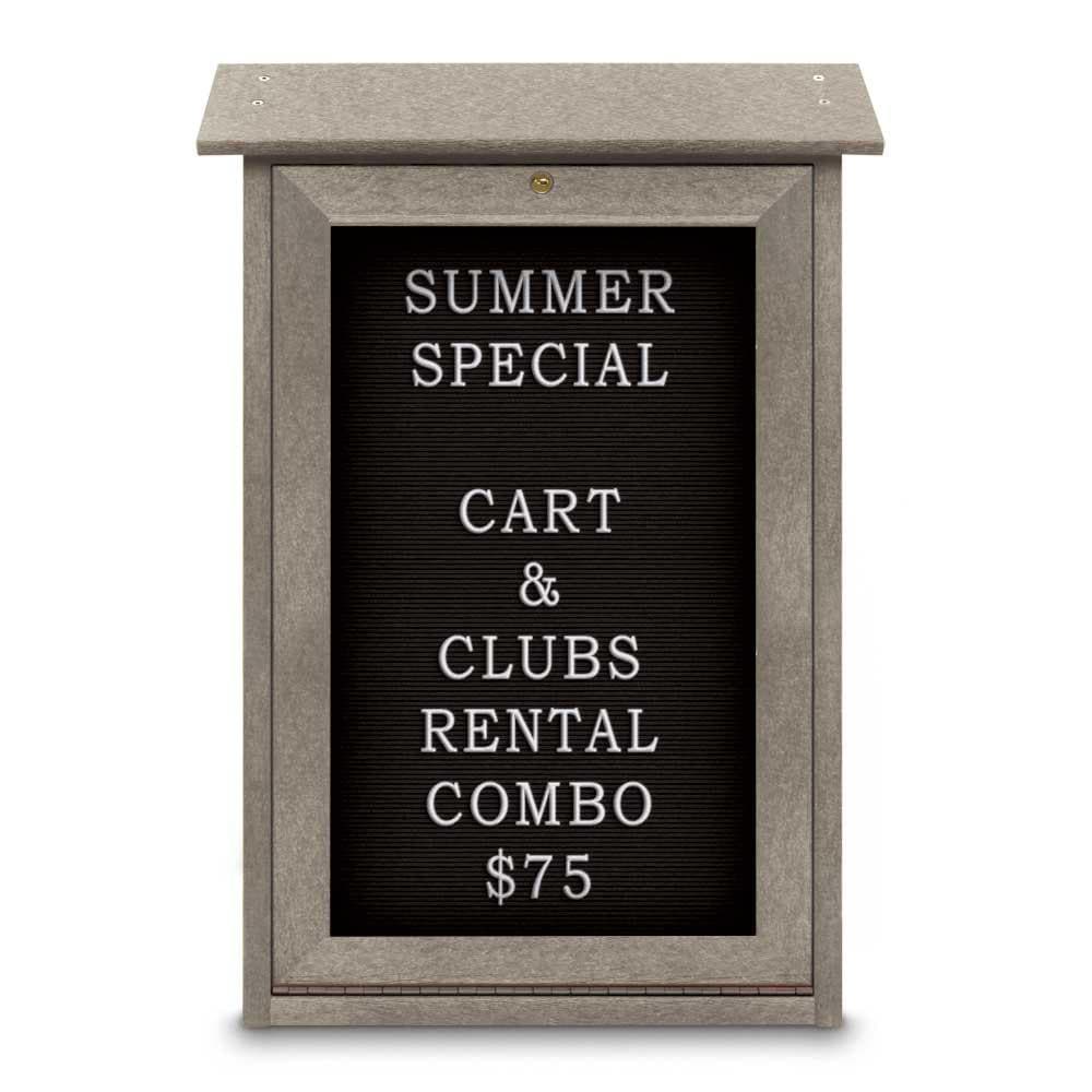 Enclosed Letter Board: 18" Wide, 29" High, Laminate, Black