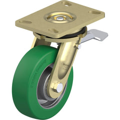 Top Plate Casters; Mount Type: Plate; Number of Wheels: 1.000; Wheel Diameter (Inch): 6; Wheel Material: Polyurethane; Wheel Width (Inch): 2; Wheel Color: Green