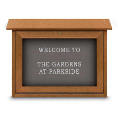 Enclosed Letter Board: 24" Wide, 18" High, Fabric, Gray