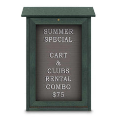 Enclosed Letter Board: 18" Wide, 29" High, Fabric, Gray