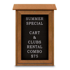 Enclosed Letter Board: 18" Wide, 29" High, Laminate, Black