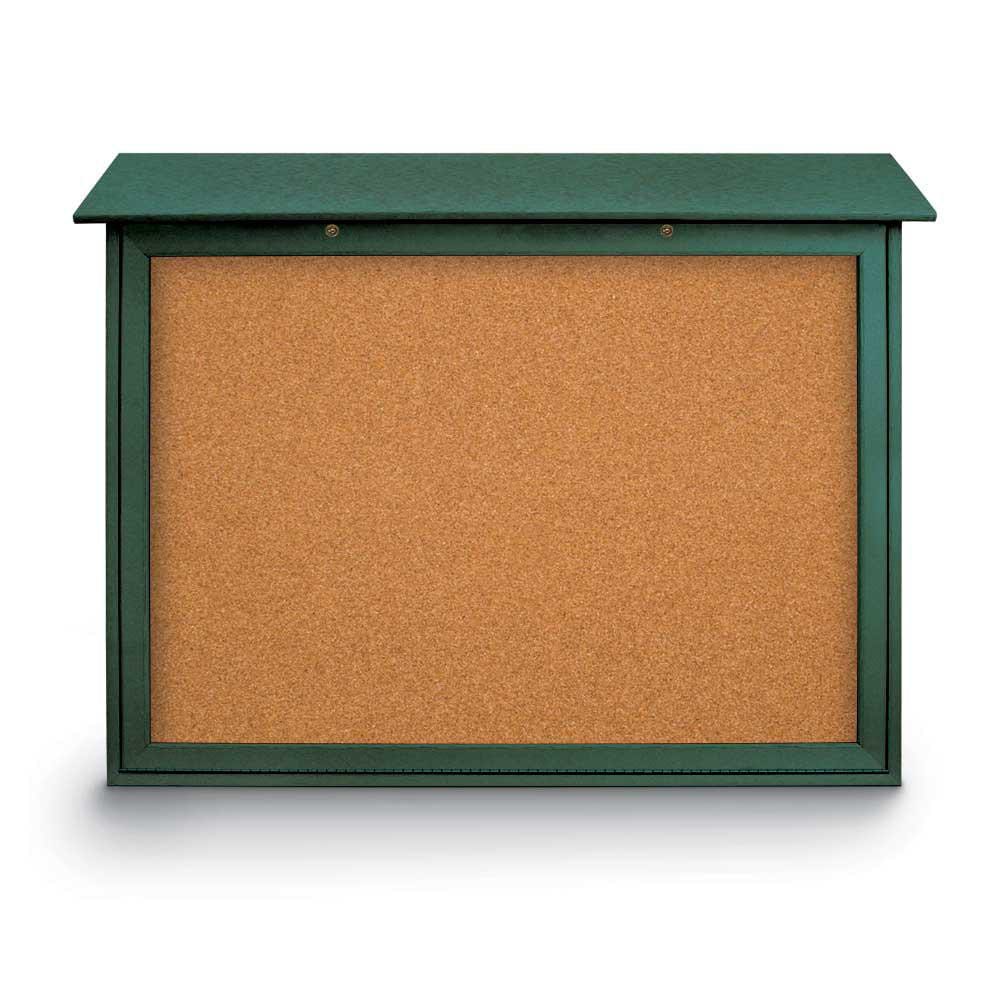 Enclosed Cork Bulletin Board: 45" Wide, 36" High, Cork, Natural Tan