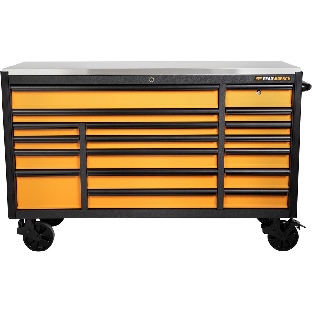 Steel Tool Roller Cabinet: 24" Wide, 47" High, 73-1/8" Deep, 18 Drawer