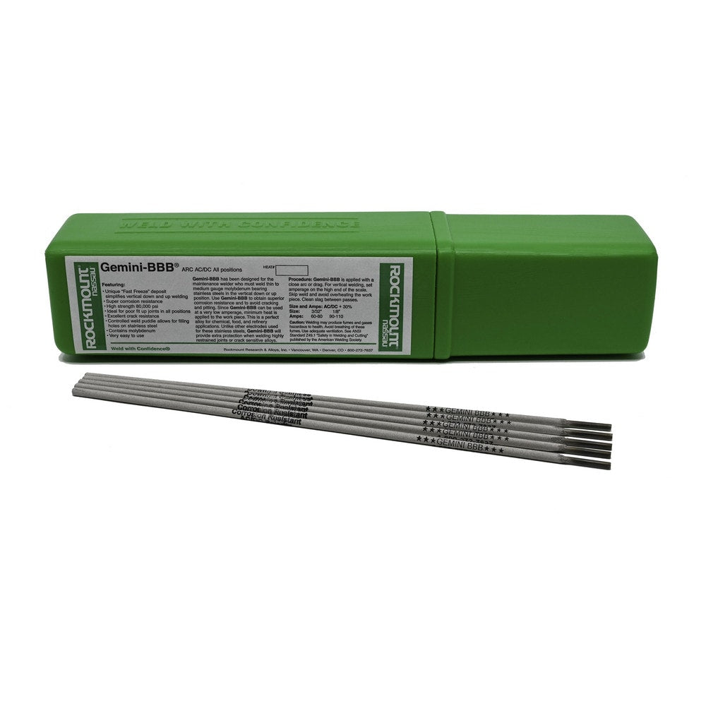 Gemini BBB Welding Electrode: 1/8" Dia, For Joining and Cladding Most Stainless Steels