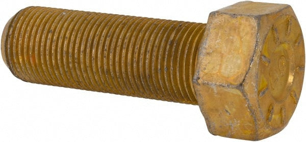 Hex Head Cap Screw: 3/4-16, 2-1/4" Length Under Head, Grade L9 Steel, Yellow Zinc Dichromate Finish