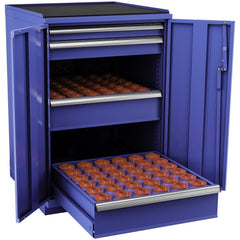 CNC Storage Cabinets; Cabinet Type: Modular; Taper Size: HSK40; Number Of Doors: 2.000; Number Of Drawers: 4.000; Color: Bright Blue; Material: Steel