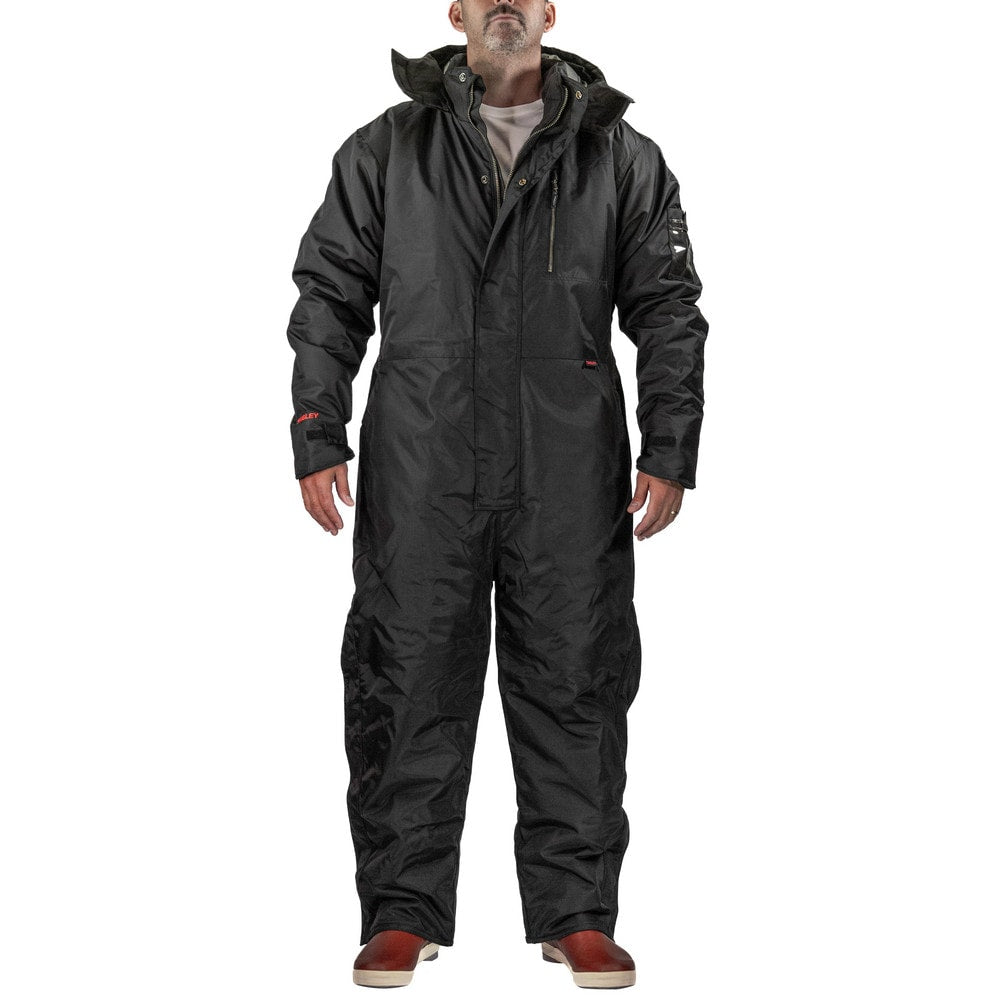 Coveralls & Overalls; Garment Style: Coveralls; Size: Medium; Color: Black; Material: 420D Polyurethane Coated Nylon, Polyester; Hazardous Protection Level: Non-Hazardous; Ankle Style: Open