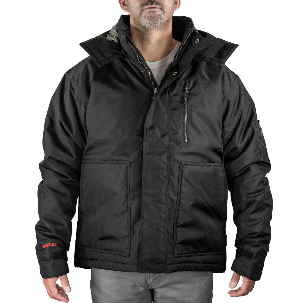 Work Jacket: Size 5X-Large, 420D Polyurethane Coated Nylon & Polyester, Zipper & Snaps Closure