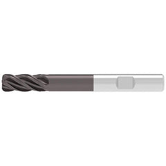 Corner Radius End Mill: 20.00 mm Dia, 42.00 mm LOC, 1.00 mm Radius, 4 Flute, Solid Carbide