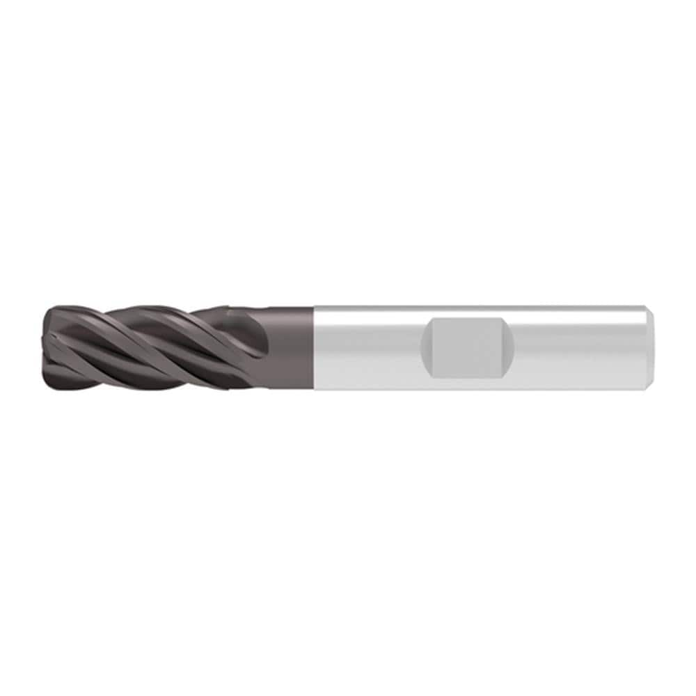 Corner Radius End Mill: 16.00 mm Dia, 32.00 mm LOC, 0.10 mm Radius, 4 Flute, Solid Carbide