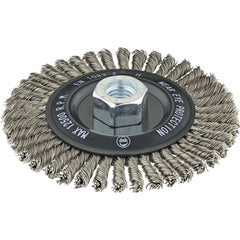 Wheel Brush: 4" Wheel Dia, 1/4" Face Width, 0.0200" Wire Dia,  Crimped