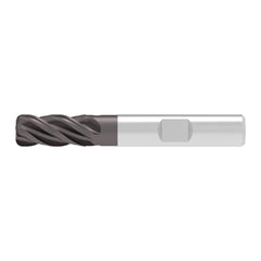 Corner Radius End Mill: 5.00 mm Dia, 13.00 mm LOC, 0.10 mm Radius, 4 Flute, Solid Carbide