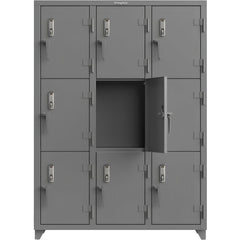 3-Wide Locker: 54" Wide, 75" High, Electronic Lock