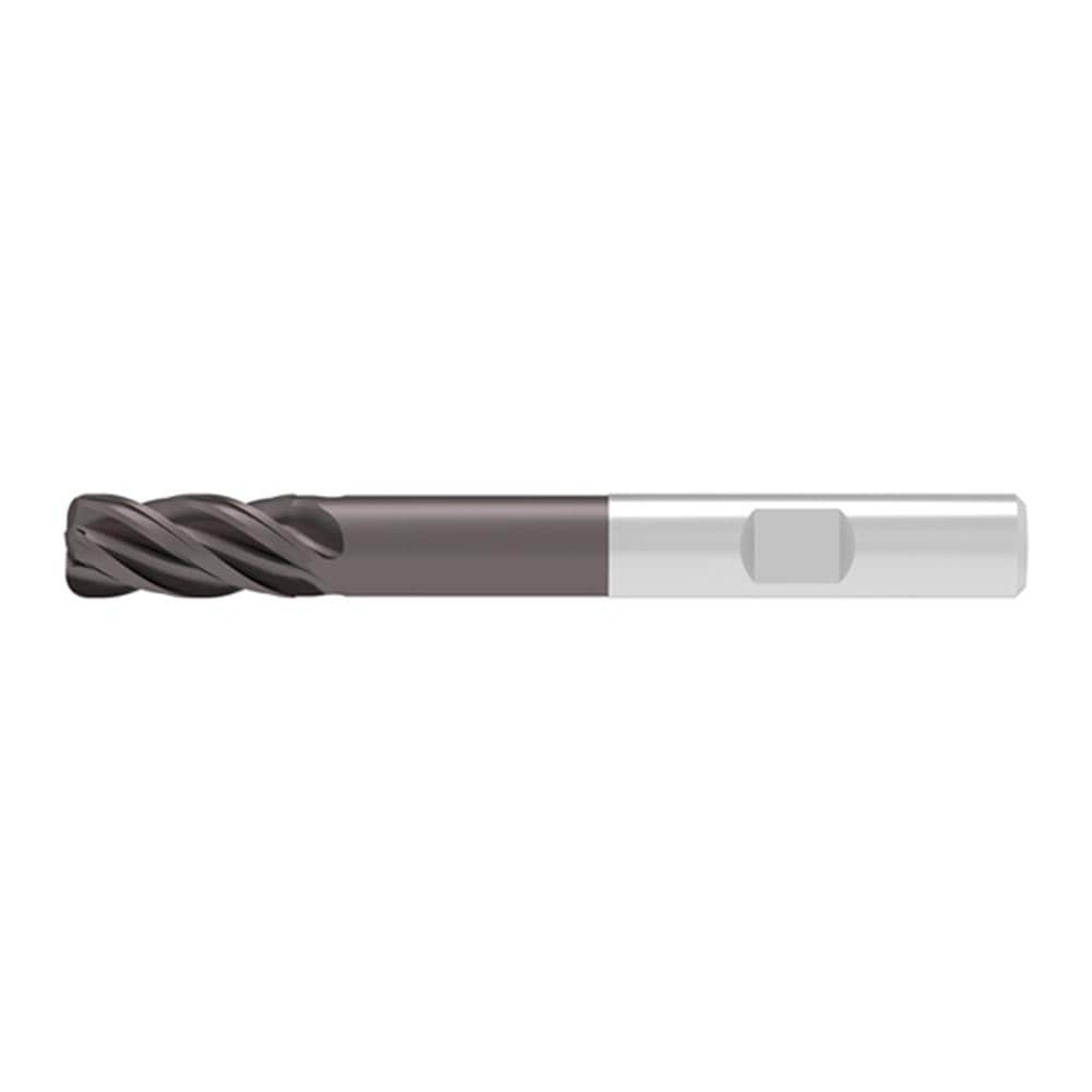 Corner Radius End Mill: 3.00 mm Dia, 8.00 mm LOC, 0.50 mm Radius, 4 Flute, Solid Carbide