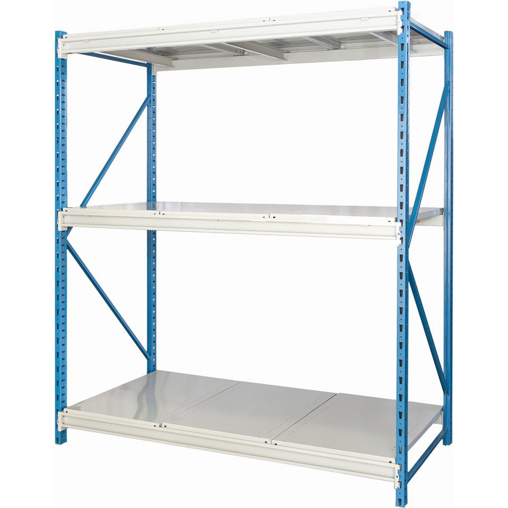 Storage Racks; Rack Type: Bulk Rack Starter Unit; Overall Width (Inch): 96; Overall Height (Inch): 123; Overall Depth (Inch): 36; Material: Steel; Color: Marine Blue, Light Gray; Finish: Powder Coated