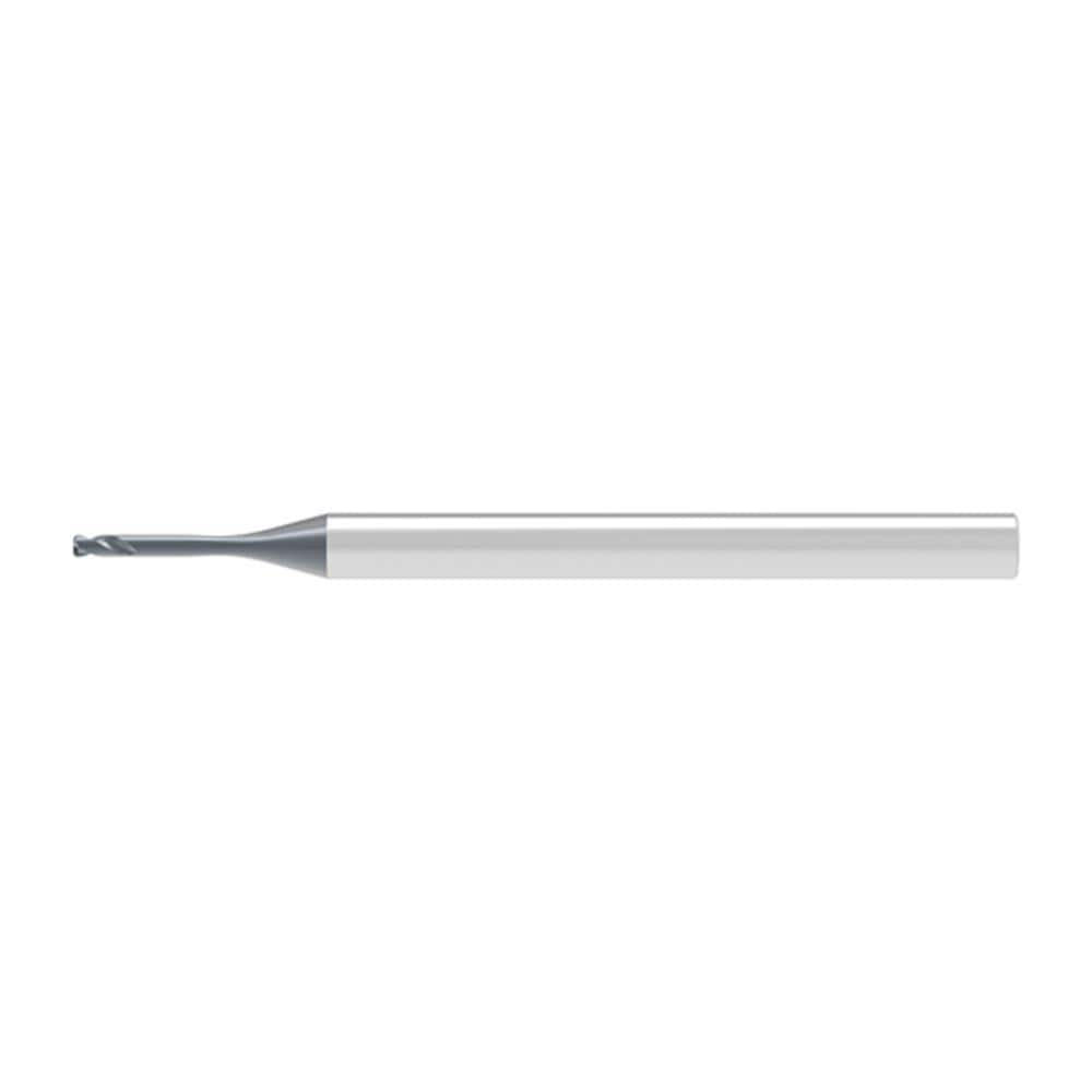 Corner Radius End Mill: 1.00 mm Dia, 1.00 mm LOC, 0.20 mm Radius, 2 Flute, Solid Carbide