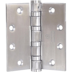 Commercial Hinges; Mount Type: Full-Mortise; Hinge Material: Steel; Length (Inch): 4-1/2; Finish: Satin Chrome; Door Leaf Height (Decimal Inch): 4.5000; Door Leaf Width (Decimal Inch): 2.2500; Frame Leaf Height (Decimal Inch): 4.5000