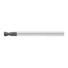 Corner Radius End Mill: 3.00 mm Dia, 12.00 mm LOC, 0.50 mm Radius, 2 Flute, Solid Carbide