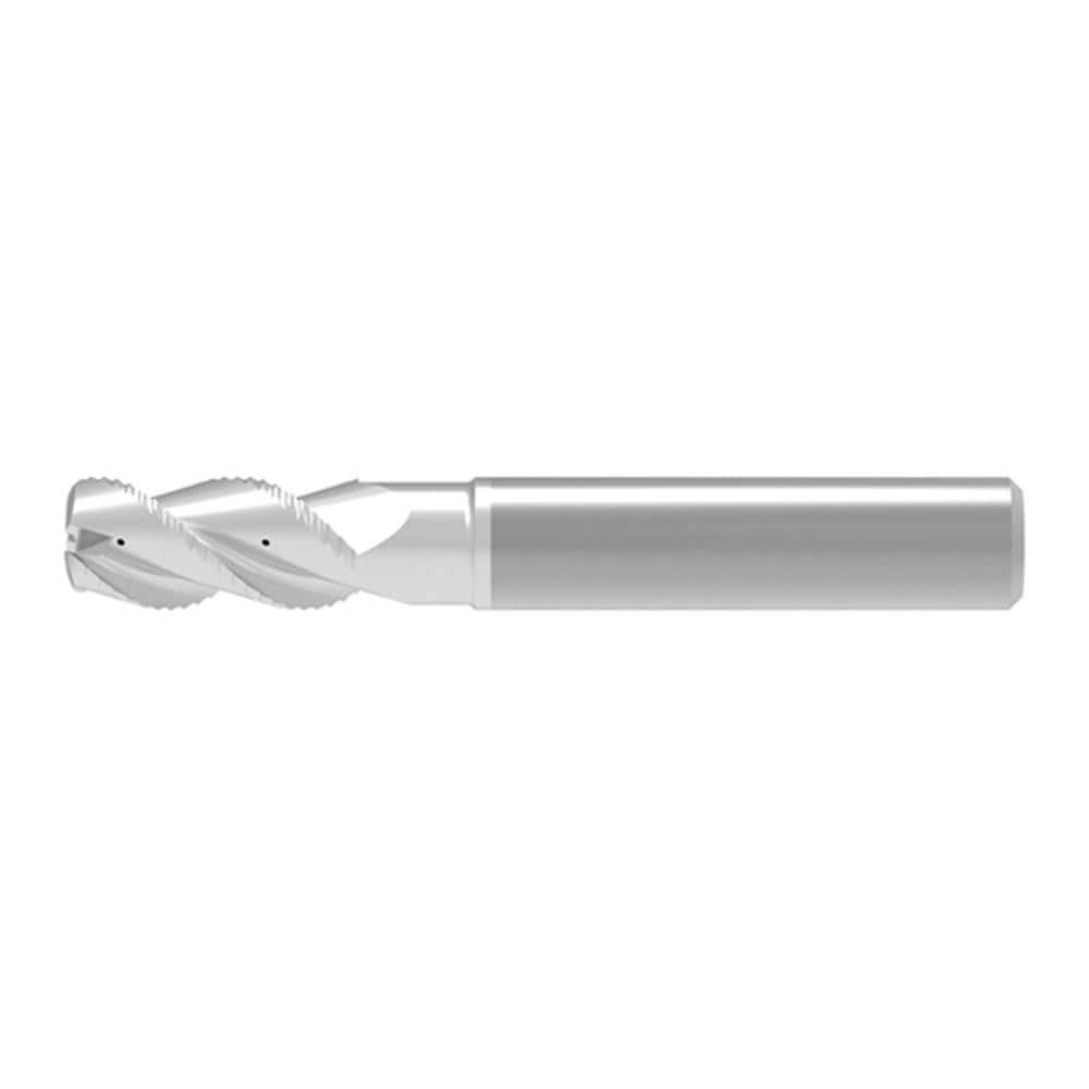 Corner Radius End Mill: 25.00 mm Dia, 30.00 mm LOC, 2.00 mm Radius, 3 Flute, Solid Carbide