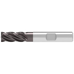 Corner Chamfer End Mill: 5.00 mm Dia, 13.00 mm LOC, 4 Flute, 0.10 mm Chamfer Width, Solid Carbide